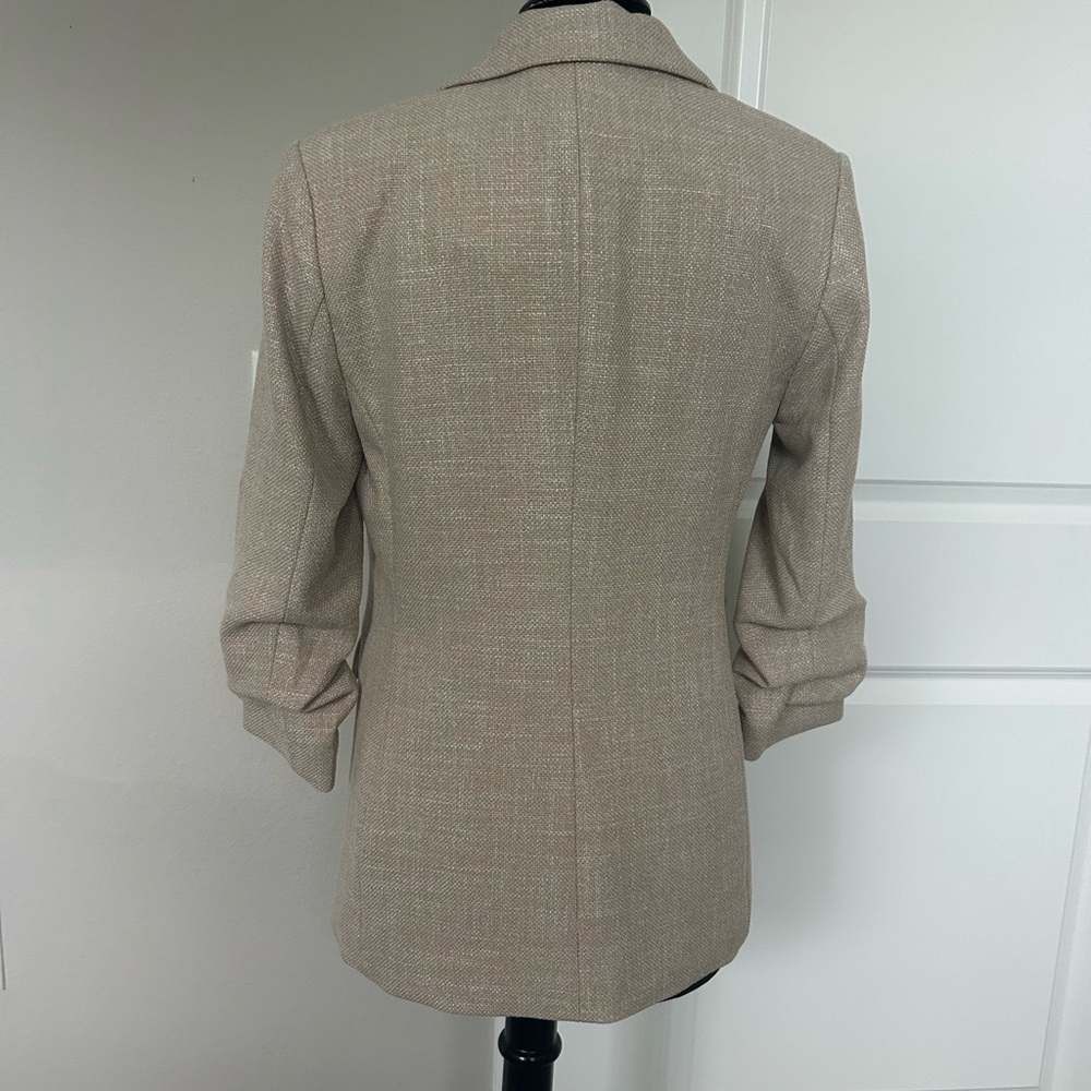 Light Beige  Blazer with Notched Lapels - Picture 4 of 6